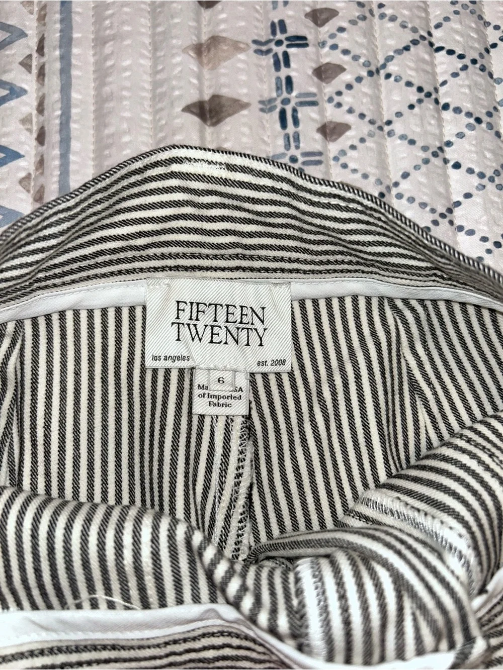 Fifteen twenty Striped Wide-Leg Pants in Black and White size 6 like new